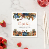 フローラネイビーブルーラストブラウンブライダルシャワーへようこそ スタンダードカクテルナプキン (インサイチュ)