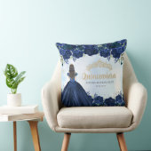 フローラネイビーブルー金ゴールドプリンセスティアラキンセアニェラ クッション (椅子)