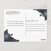 フローラネイビープリンセス金ゴールド誕生日キンセアニラ ポストカード (裏面)