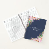 フローラネイビ空白のー独自のクックブックの書レシピ ノートブック (内部)