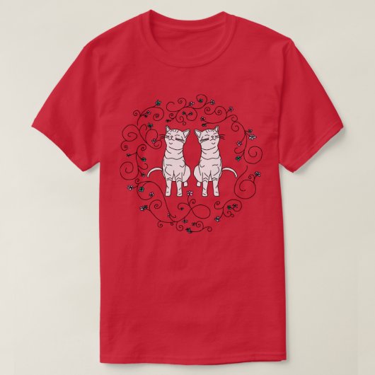 フローラネコ Tシャツ (デザイン正面)