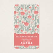 フローラネックレスイヤリングピンクジュエリーディスプレイカード (裏面)