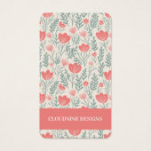 フローラネックレスイヤリングピンクジュエリーディスプレイカード (正面)