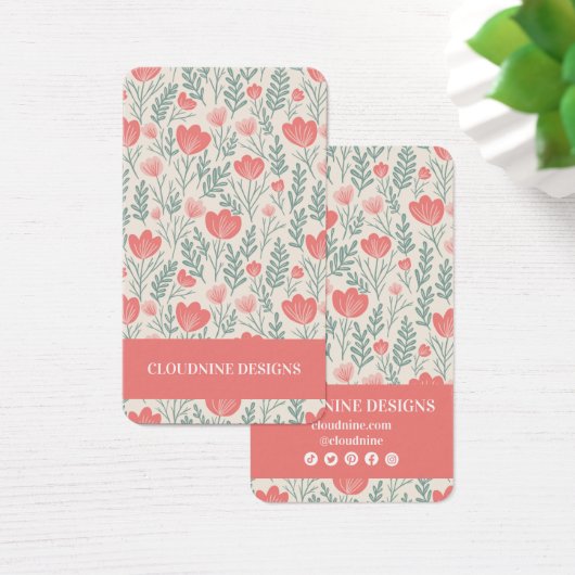 フローラネックレスイヤリングピンクジュエリーディスプレイカード (デスク)