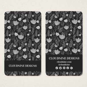 フローラネックレスイヤリングブラックジュエリーディスプレイカード