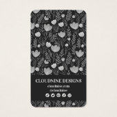 フローラネックレスイヤリングブラックジュエリーディスプレイカード (裏面)