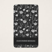 フローラネックレスイヤリングブラックジュエリーディスプレイカード (正面)