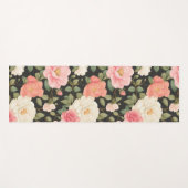 フローラノアエレガントフローラパステルピンクアイボリーバラ ヨガマット (正面(横))