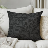 フローラノワールモダンブラックベルベット クッション