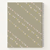 フローラノート – パステルフラワーズオリーブグリーン ノートブック (裏面)