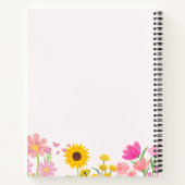 フローラノート（鳥とひまわり） ノートブック (裏面)