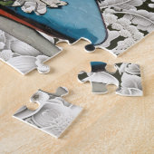 フローラハイヒールのパンプス蝶ヴィンテージレース ジグソーパズル (側面)