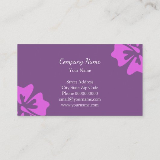 フローラハイビスカスフラワー名刺テンプレート 名刺 (裏面)