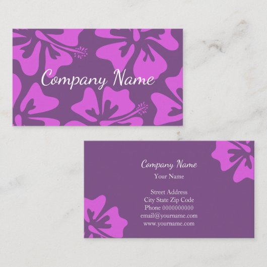 フローラハイビスカスフラワー名刺テンプレート 名刺 (正面/裏面)