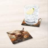 フローラハイランドカウシリーズデザイン2 スクエアペーパーコースター (インサイチュ)