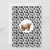 フローラハイランドホーリーカウカウカプリントファースト誕生日 招待状 (裏面)