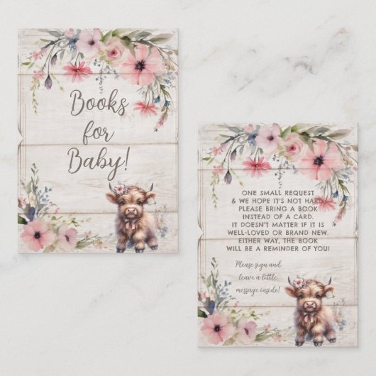 フローラハイランド牛かわいい可愛いベビー本 エンクロージャーカード (正面/裏面)