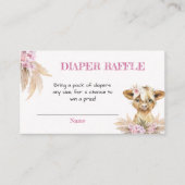 フローラハイランド牛の赤ちゃんシャワーおむつラッフル エンクロージャーカード (正面)