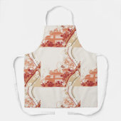 フローラハウスイラストレーション旋回と自然パターン エプロン (正面)