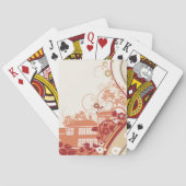 フローラハウスイラストレーション旋回と自然パターン トランプ (裏面)