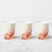 フローラハウスイラストレーション旋回と自然パターン 紙コップ