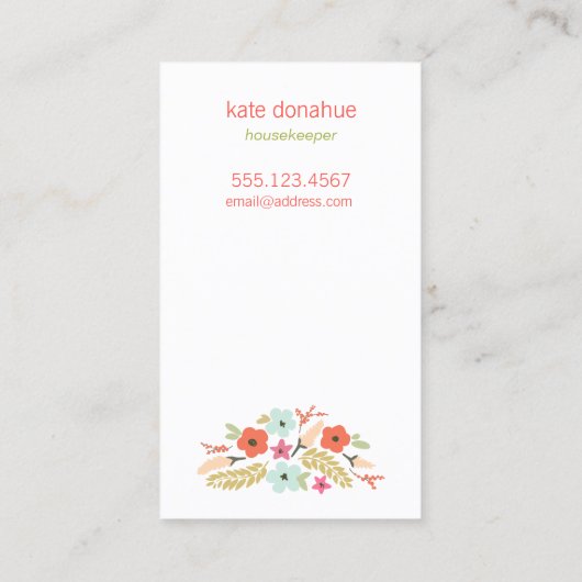 フローラハウスキーピングエコ清掃サービス 名刺 (裏面)