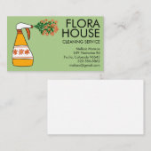 フローラハウスクリーニングサービススプレーボトルレトロ 名刺 (正面/裏面)