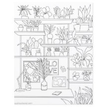 フローラハウスプラントデコール着色イラストレーション