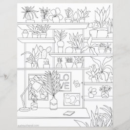 フローラハウスプラントデコール着色イラストレーション