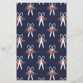 フローラハサミ – ネイビーブルーヘアサロン チラシ (裏面)