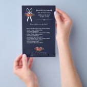 フローラハサミ – ネイビーブルーヘアサロン チラシ (ハンドル)