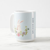 フローラハッピーイースターデイイベントカスタムラビット コーヒーマグカップ (正面左)