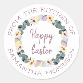 フローラハッピーイースター卵リース ラウンドシール