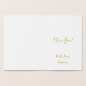 フローラハッピーバレンタインデーカードバラ 箔カード (内部)