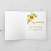 フローラハッピーバースデーひまわり カード (内部)