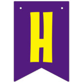 フローラハッピーバースデーイエロー&パープル バンティングフラッグ (第2の旗)