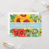 フローラハッピーバースデーカード カード (正面/裏面インサイチュ)