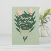 フローラハッピーバースデーグリーティングカード (スタンド正面)