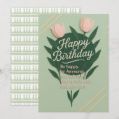 フローラハッピーバースデーグリーティングカード (正面/裏面)