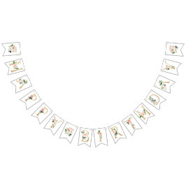 フローラハッピーバースデーバンティングフラグ、バナー バンティングフラッグ