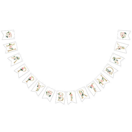 フローラハッピーバースデーバンティングフラグ、バナー バンティングフラッグ (全)