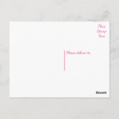 フローラハッピーバースデーピンクガーベラデイジーブラック ポストカード (裏面)