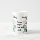 フローラハッピーバースデーママパーソナライズ ボーンチャイナマグカップ (正面)