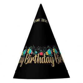 フローラハッピーバースデー名here工芸品用品 パーティーハット