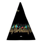 フローラハッピーバースデー名here工芸品用品 パーティーハット (右)