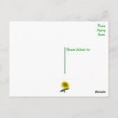 フローラハッピーバースデー黄色ひまわり花 ポストカード (裏面)