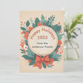 フローラハッピーホリデーズカード（赤と緑） シーズンカード (スタンド正面)