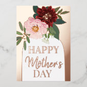 フローラハッピーマザーズデイゴールドフォイルホリデーカード 箔シーズンカード (正面)