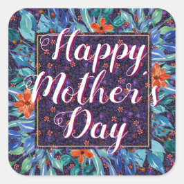 フローラハッピーマザーズデイボホエレガントシックカスタム スクエアシール