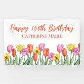 フローラハッピー100誕生日 横断幕 (横)